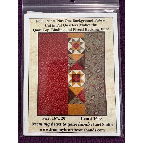 quilt pattern mini quilt Tippecanoe and Tyler, Too 16in x 20in geometric stars - Picture 3 of 3